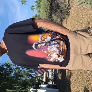 VINTAGE ROLLING STONES Airbrushed Rock Band Graphic Tee Shirt L SUPER RARE